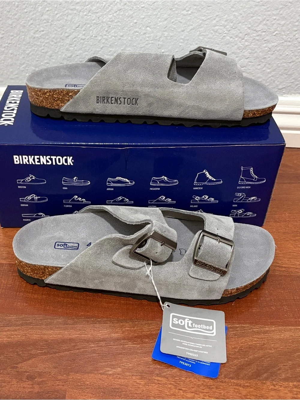 Grey Birkenstock Arizona Suede - Mens 9 / 42 EU